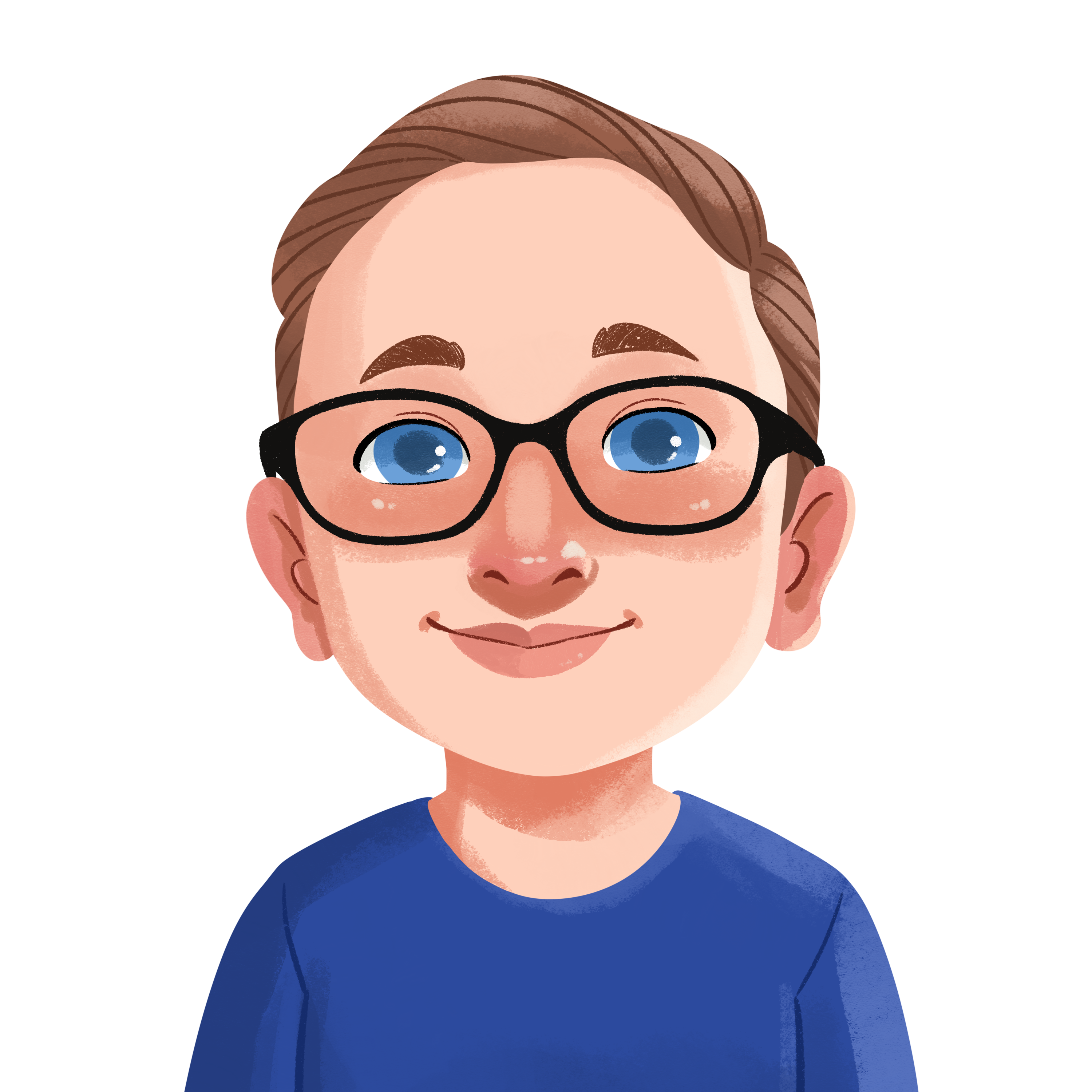 Illustrated portrait of Andrew, Personalised Badges UK team member