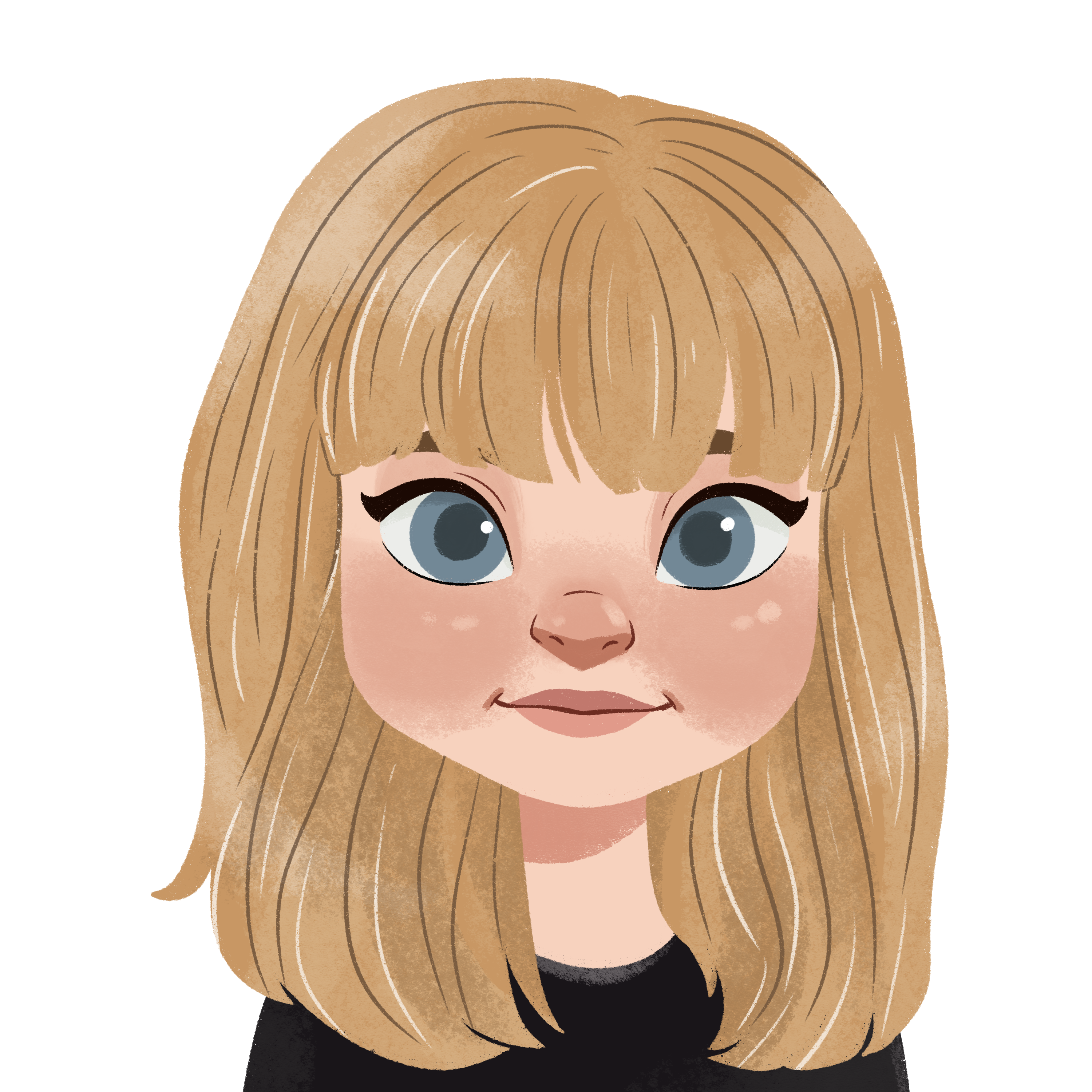 Illustrated portrait of Caroline, Personalised Badges UK team member