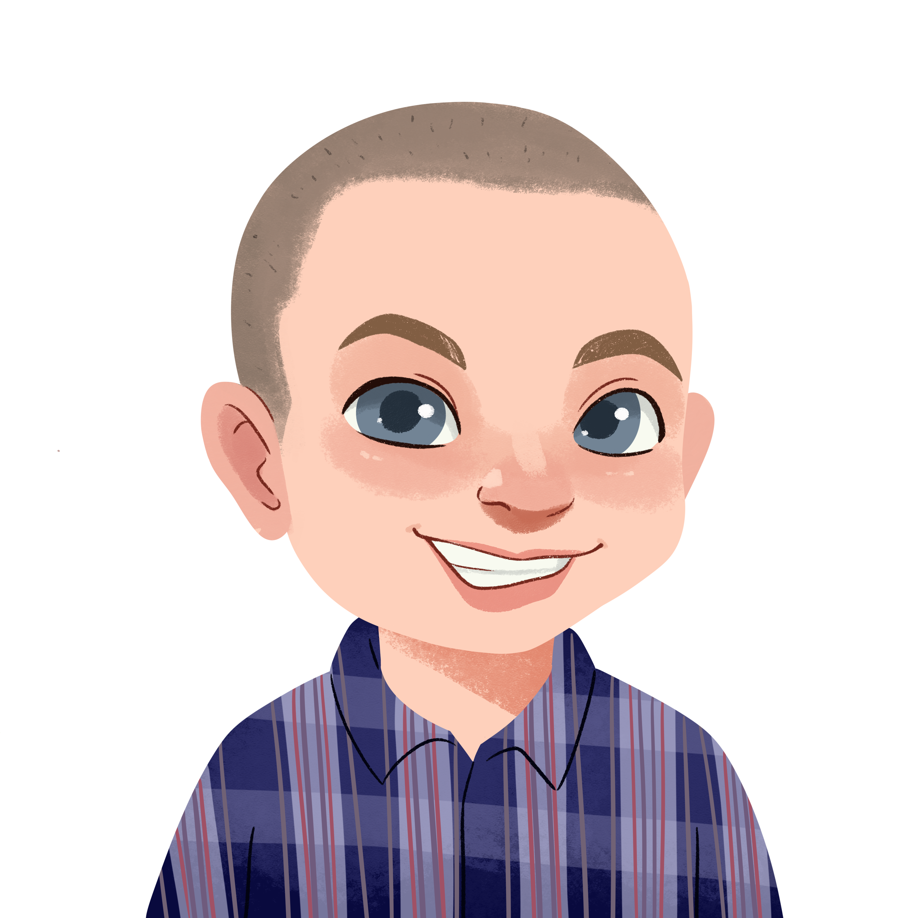 Illustrated portrait of Jim, Personalised Badges UK team member