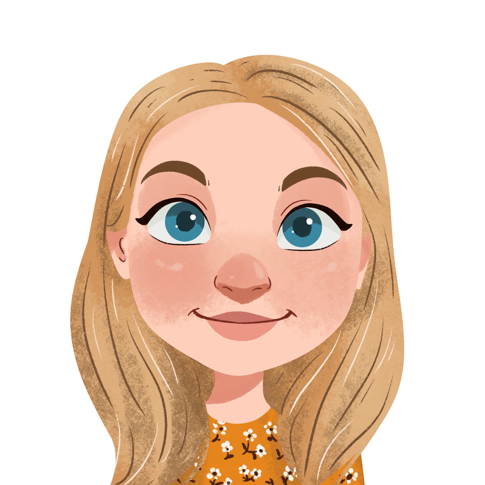 Illustrated portrait of Nicole, Personalised Badges UK team member