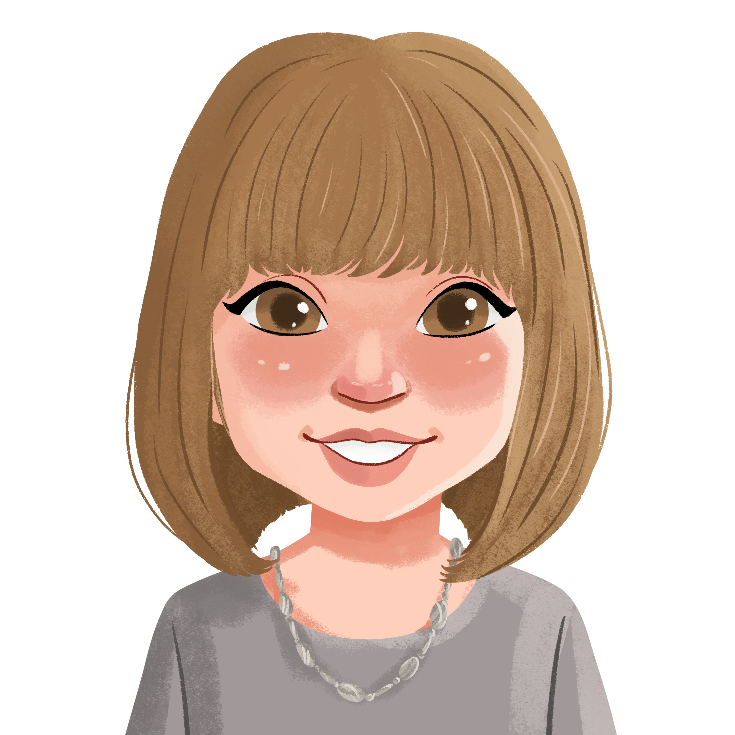 Illustrated portrait of Sue, Personalised Badges UK team member
