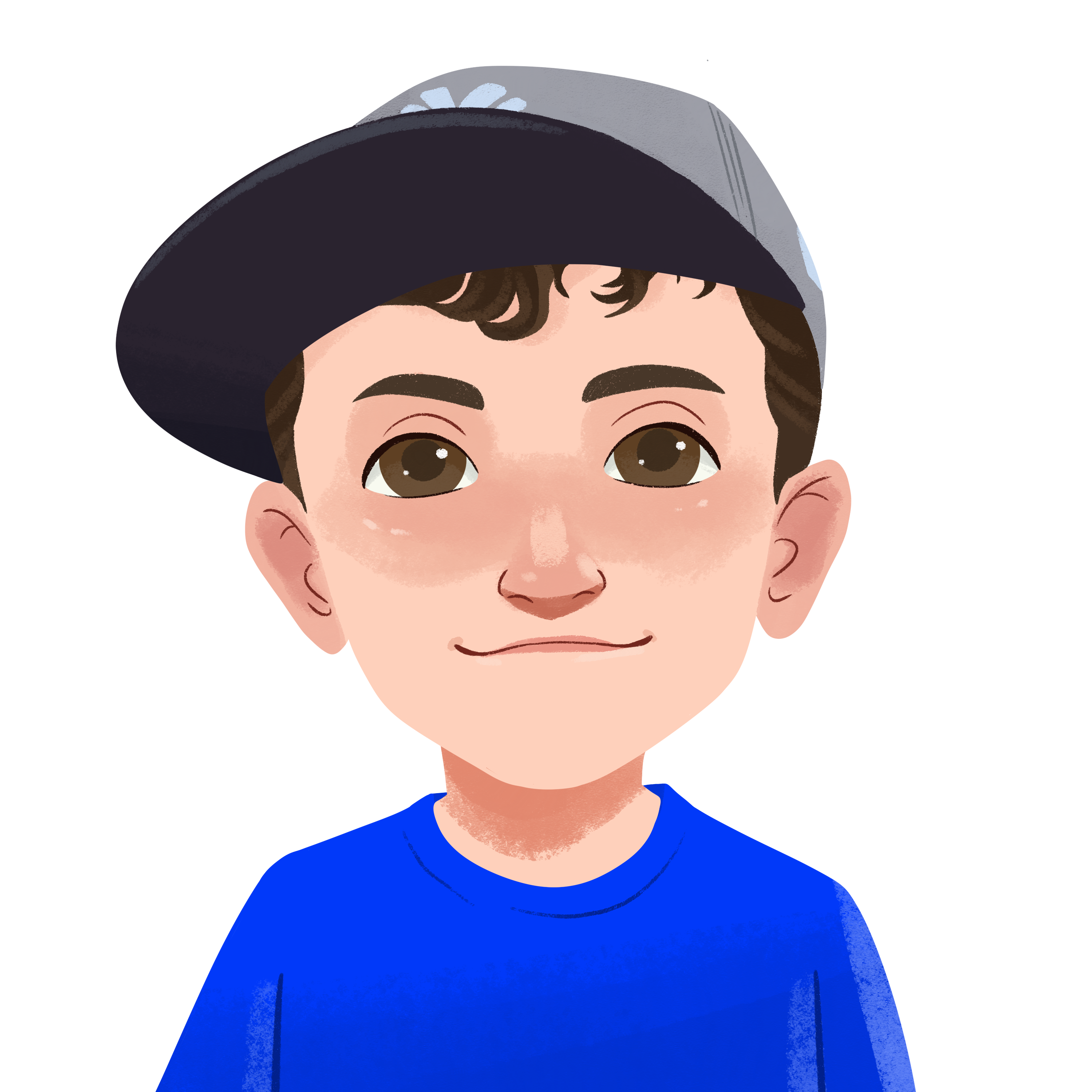 Illustrated portrait of Tom, Personalised Badges UK team member