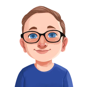 Illustrated portrait of Andrew, Personalised Badges UK team member