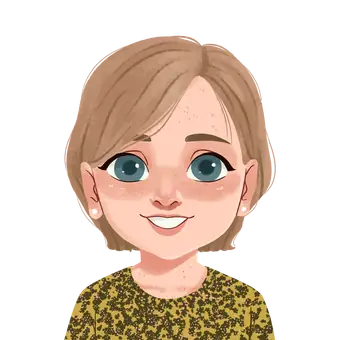 Illustrated portrait of Eileen, Personalised Badges UK team member
