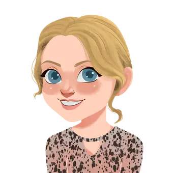Illustrated portrait of Faye, Personalised Badges UK team member
