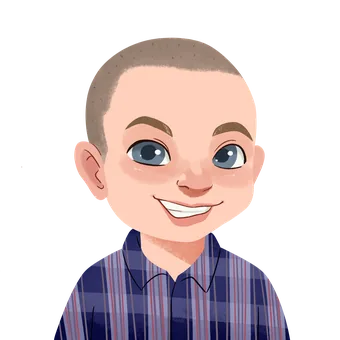 Illustrated portrait of Jim, Personalised Badges UK team member
